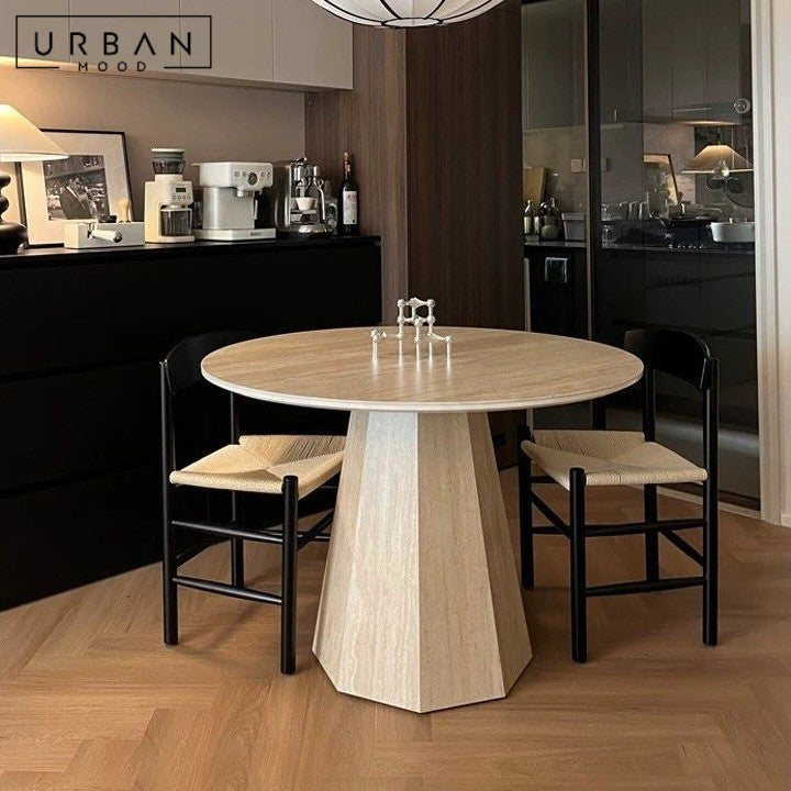 ALKE Modern Travertine Dining Table