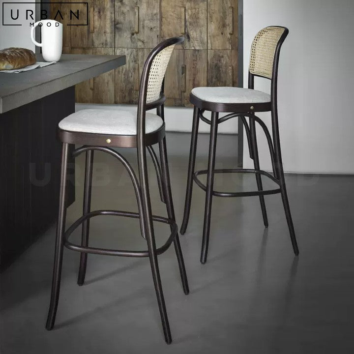 ALVES Rustic Rattan Bar Stool
