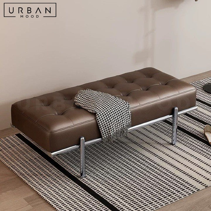 SHOUR Modern Leather Ottoman