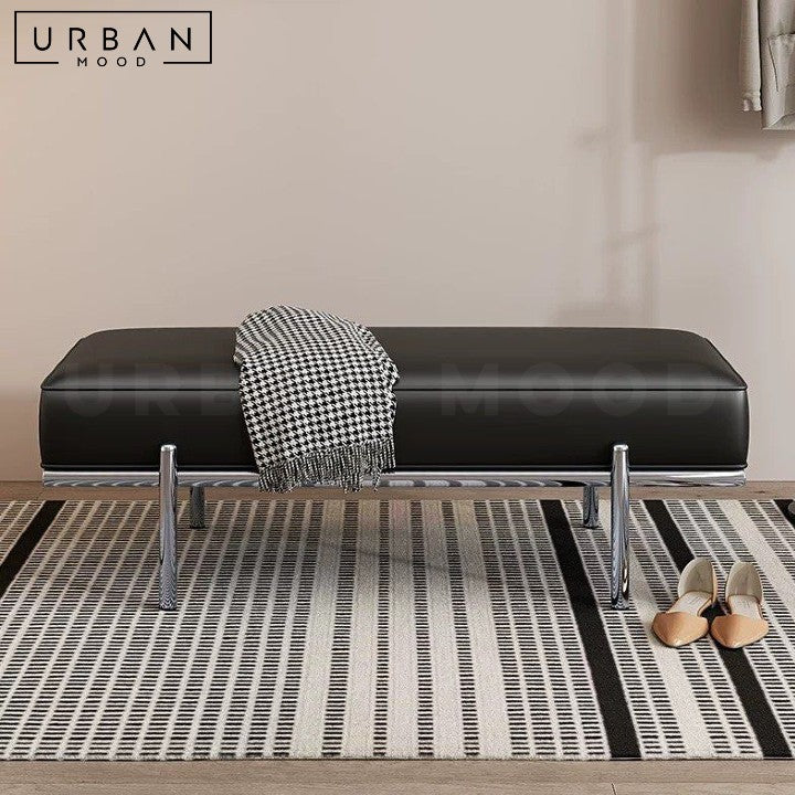 SHOUR Modern Leather Ottoman