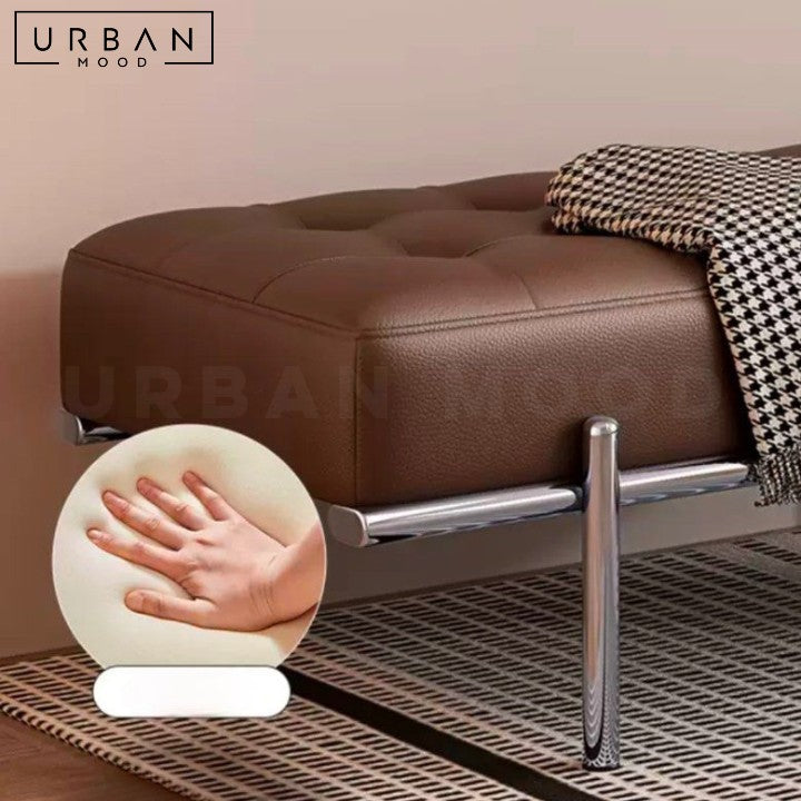 SHOUR Modern Leather Ottoman