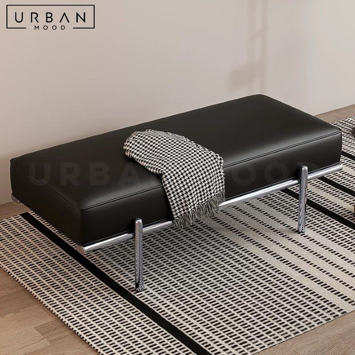 SHOUR Modern Leather Ottoman