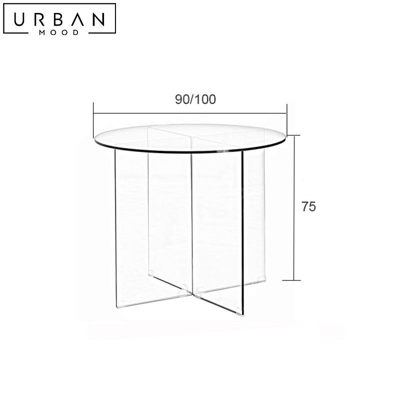 ASMA Modern Round Glass Dining Table