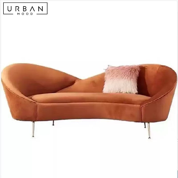 AWEKE Modern Curved Velvet Sofa