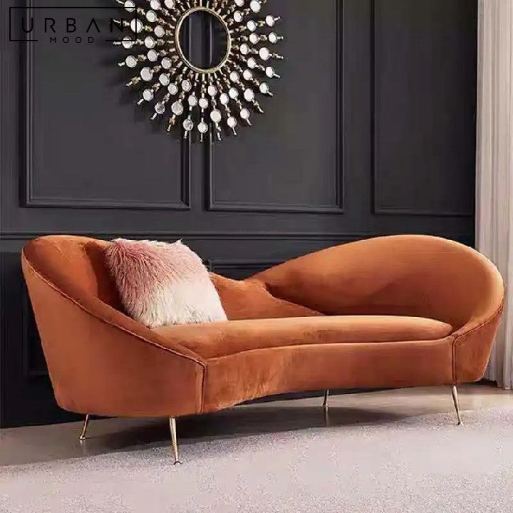 AWEKE Modern Curved Velvet Sofa