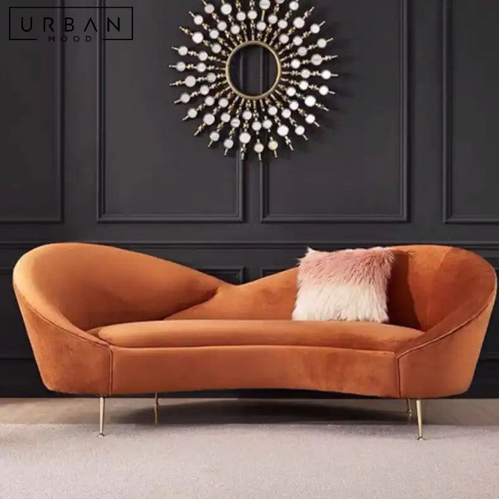 AWEKE Modern Curved Velvet Sofa