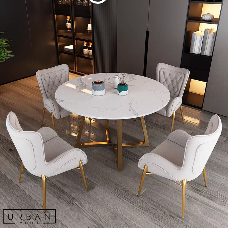 ASHLEY Modern Round Marble Dining Table – Urban Mood