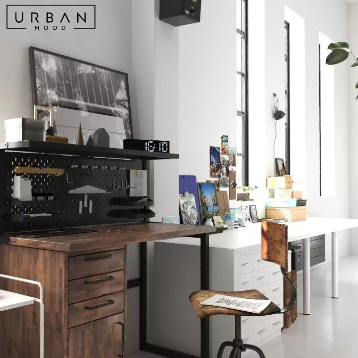 BACHA Industrial Solid Wood Study Table