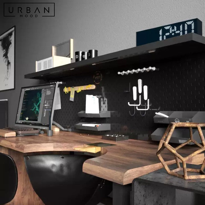 BACHA Industrial Solid Wood Study Table