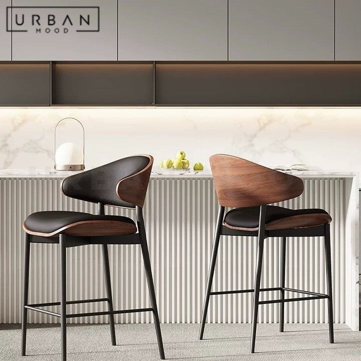 BOGART Modern Leather Bar Stool