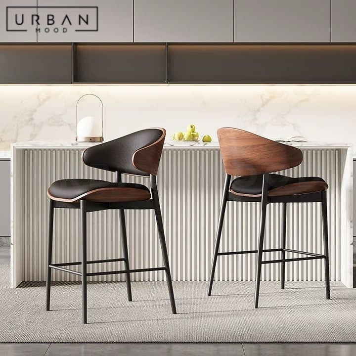 BOGART Modern Leather Bar Stool