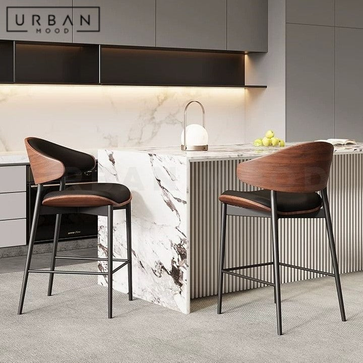 BOGART Modern Leather Bar Stool