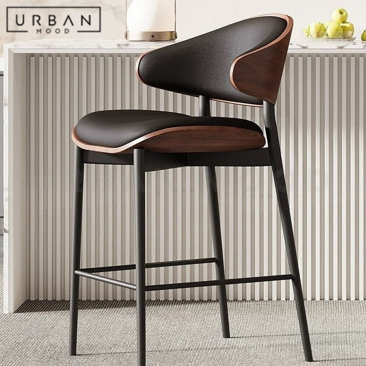 BOGART Modern Leather Bar Stool