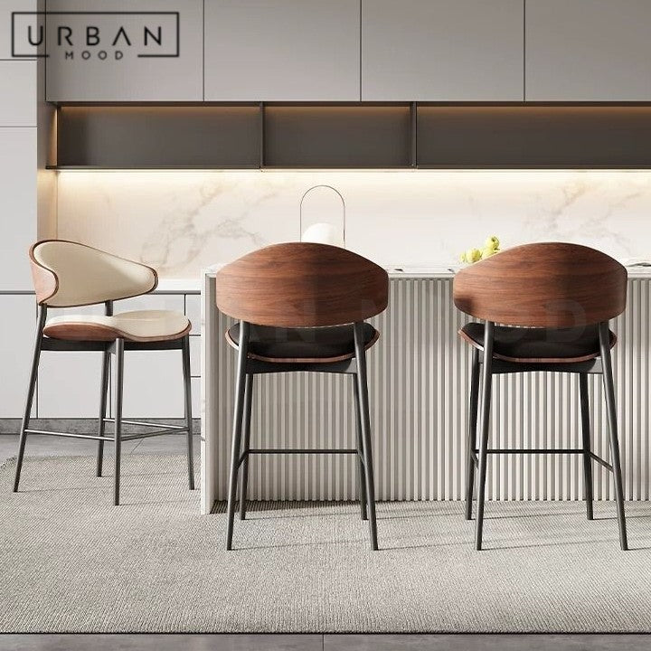 BOGART Modern Leather Bar Stool