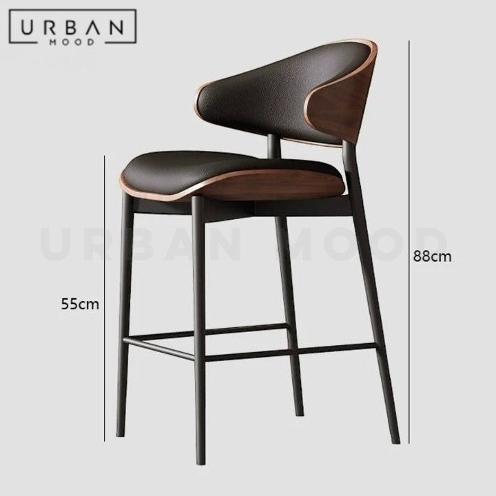 BOGART Modern Leather Bar Stool