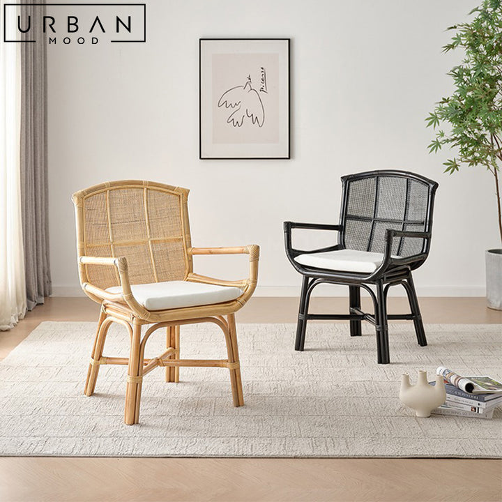 BETTY Rustic Rattan Dining Chair
