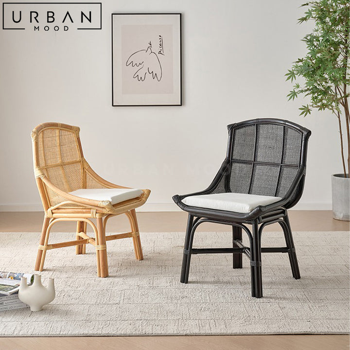BETTY Rustic Rattan Dining Chair