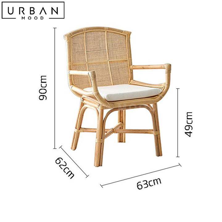 BETTY Rustic Rattan Dining Chair
