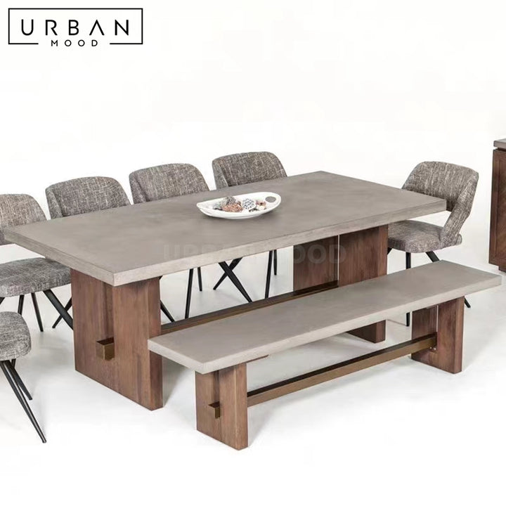 BLAZE Industrial Solid Wood Dining Table & Bench