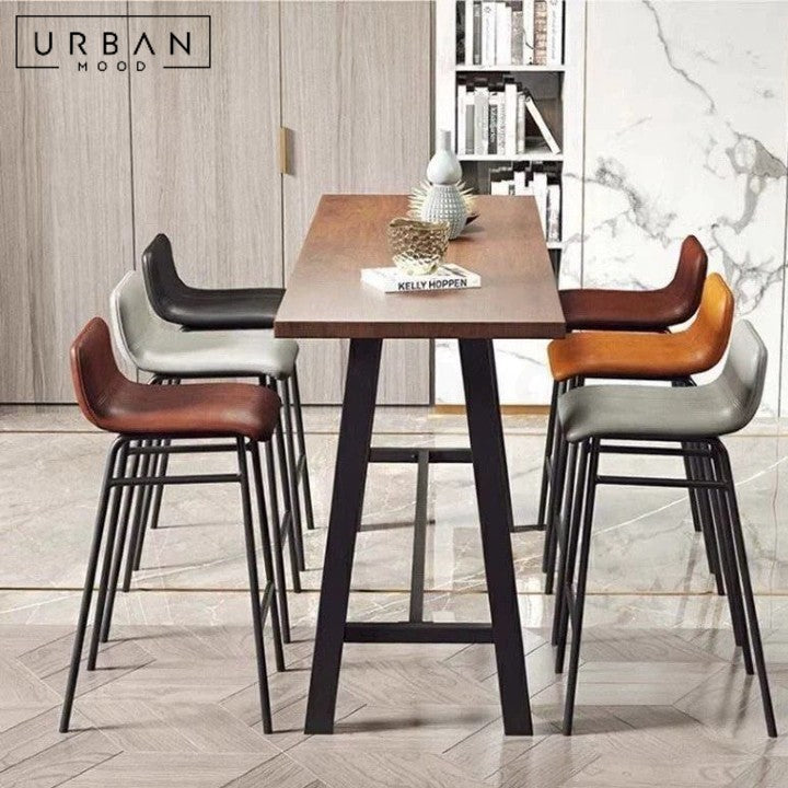 BOURKE Modern Leather Bar Stool