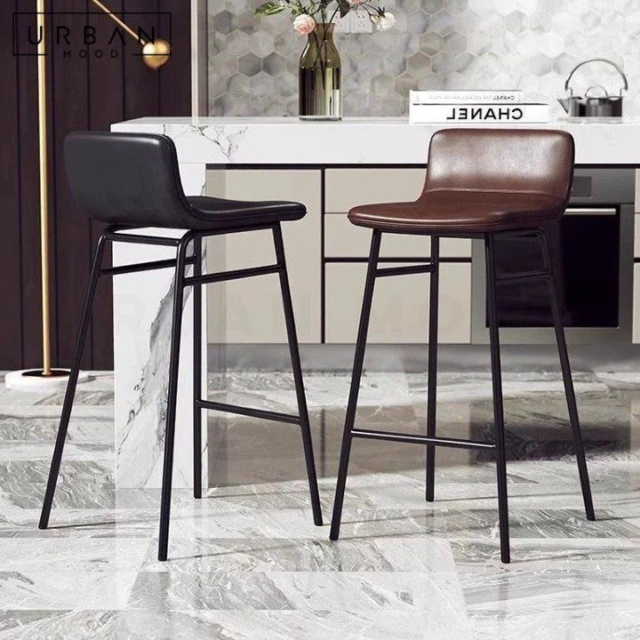 BOURKE Modern Leather Bar Stool