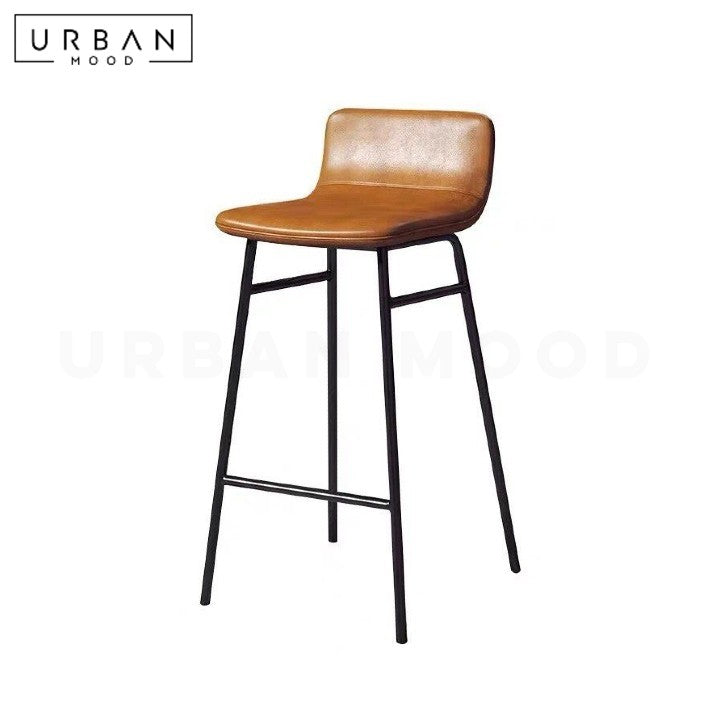 BOURKE Modern Leather Bar Stool