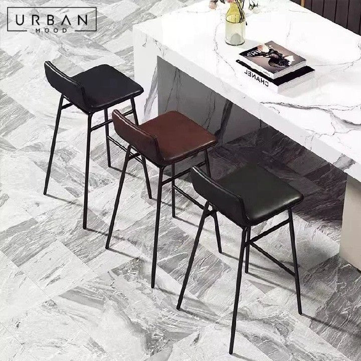 BOURKE Modern Leather Bar Stool
