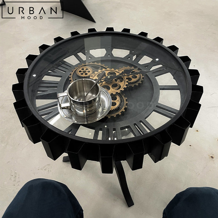 BRANO Industrial Clock Side Table