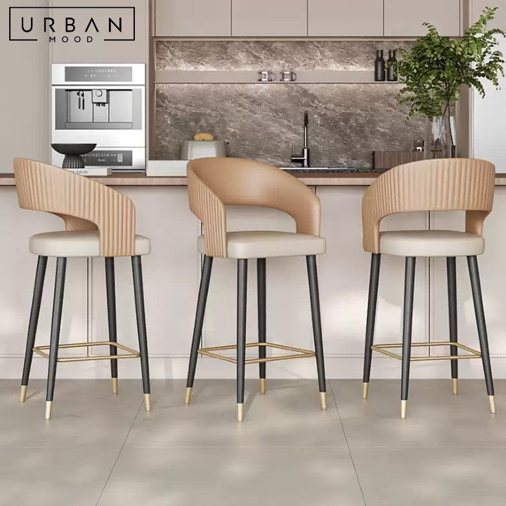 BRIET Modern Leather Bar Stool