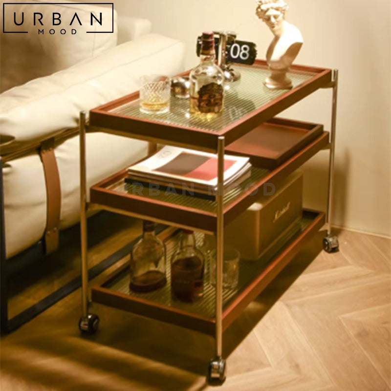 BROKE Vintage Solid Wood Bar Cart