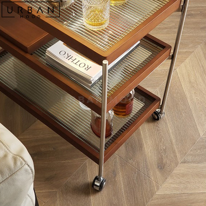 BROKE Vintage Solid Wood Bar Cart