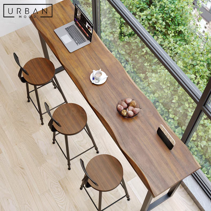 BILLY Rustic Solid Wood Bar Table