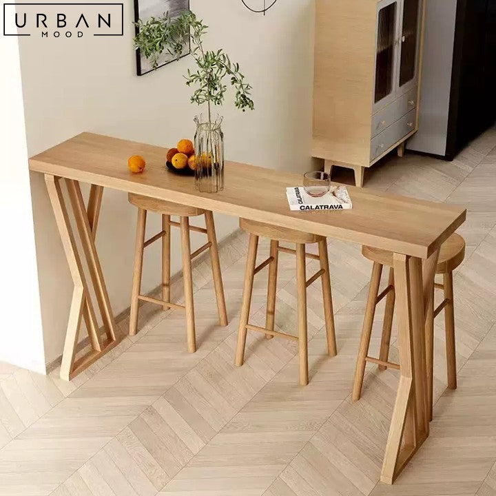 CAMILA Scandinavian Solid Wood Bar Table