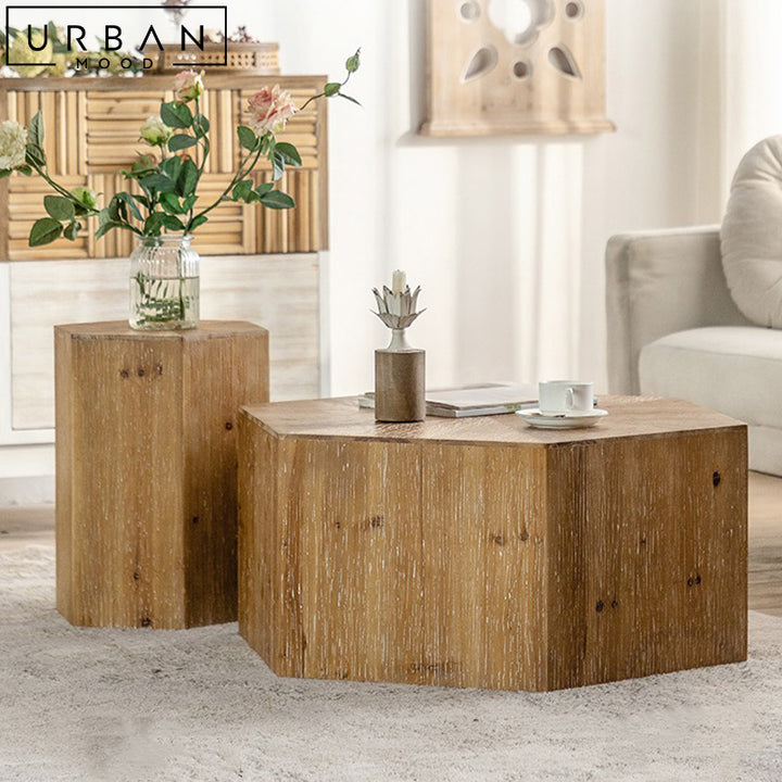 CARI Rustic Solid Wood Coffee Table