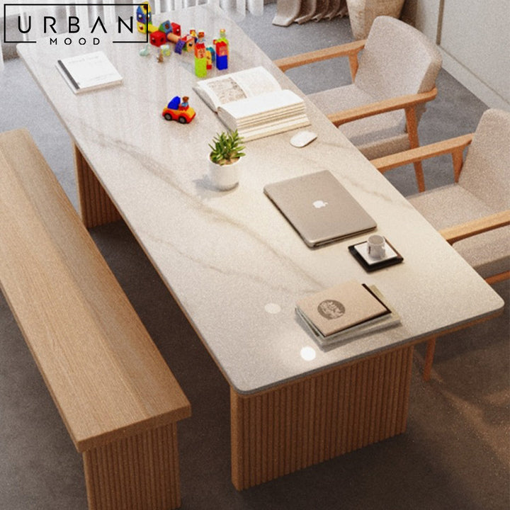CARIN Japandi Sintered Stone Dining Table