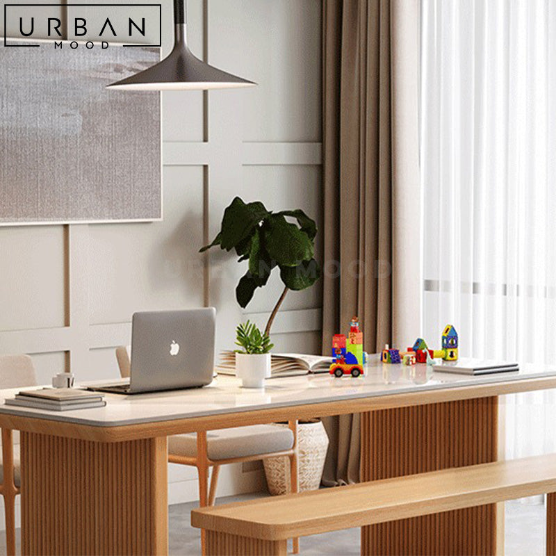 CARIN Japandi Sintered Stone Dining Table