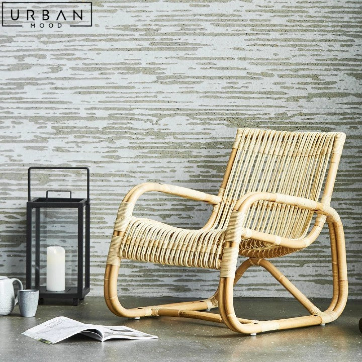 CELIA Rustic Outdoor Rattan Lounge Chair
