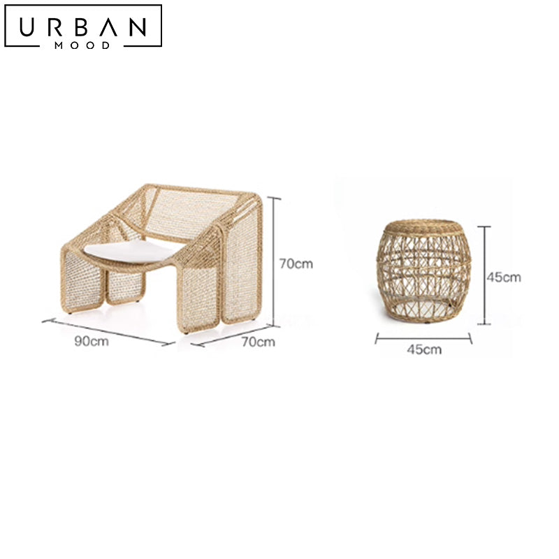 DENNIS Rustic Rattan Leisure Chair
