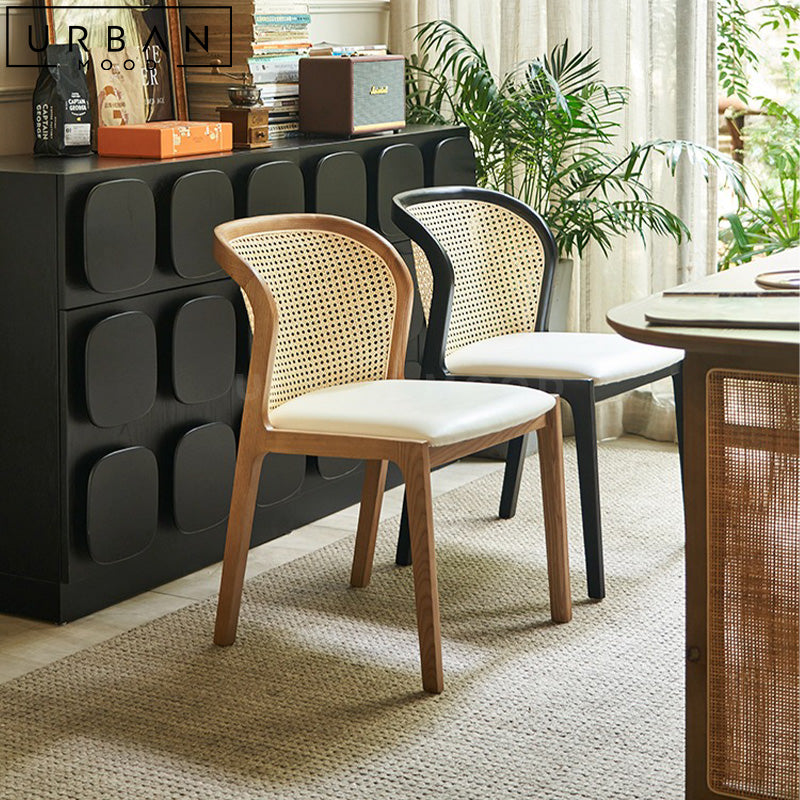DOUGLAS Rustic Rattan Dining Chair (Set of 2)
