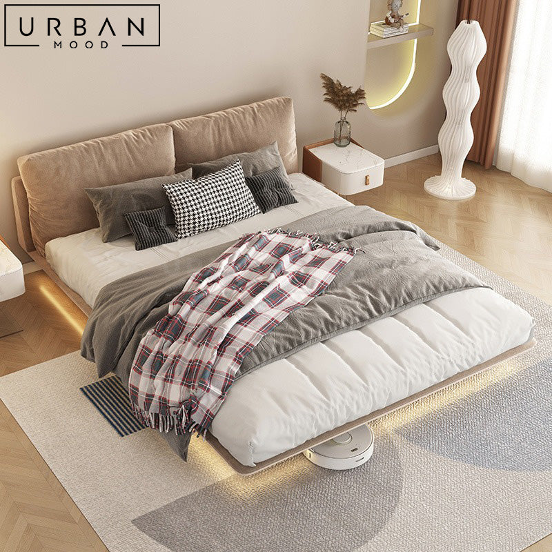 DYER Modern Floating Fabric Bedframe