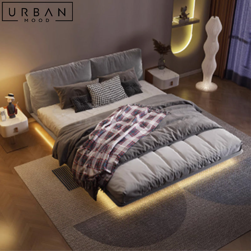 DYER Modern Floating Fabric Bedframe
