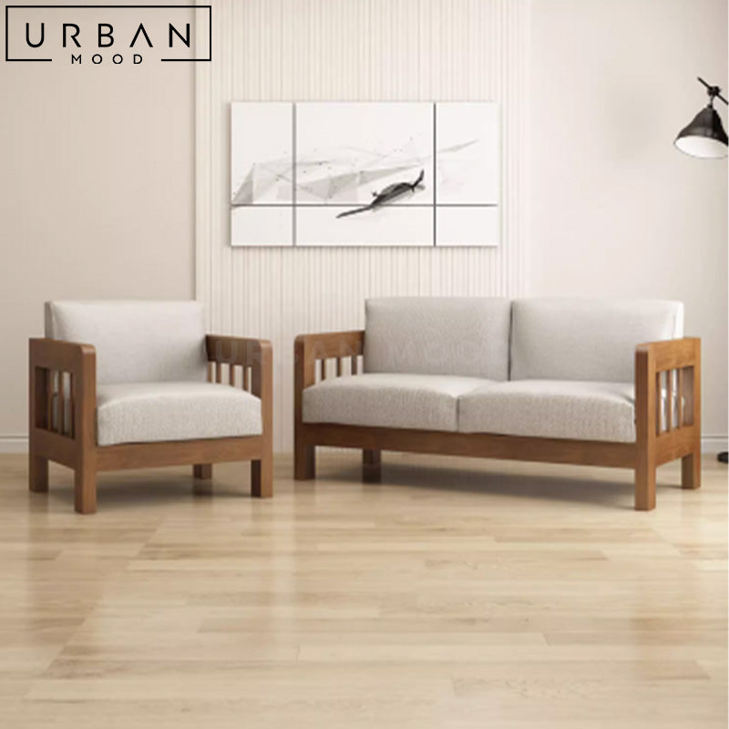 ELKE Rustic Solid Wood Bench