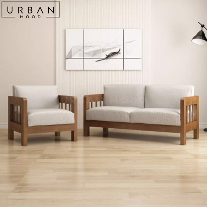 ELKE Rustic Solid Wood Bench