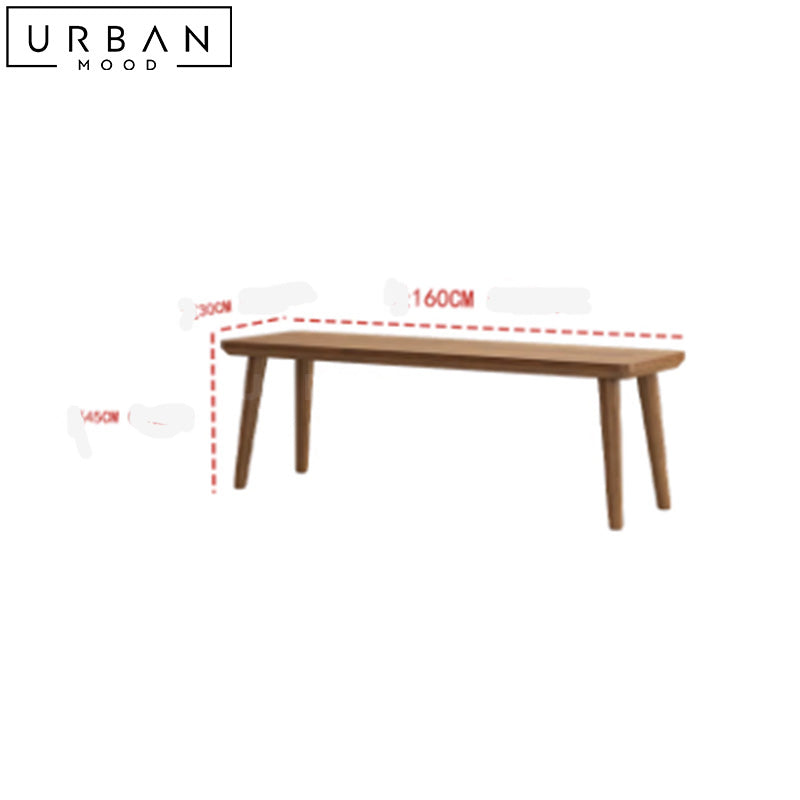 ELKE Rustic Solid Wood Bench