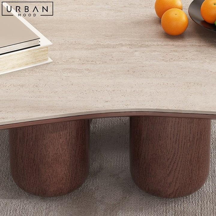 ERINA Modern Travertine Coffee Table