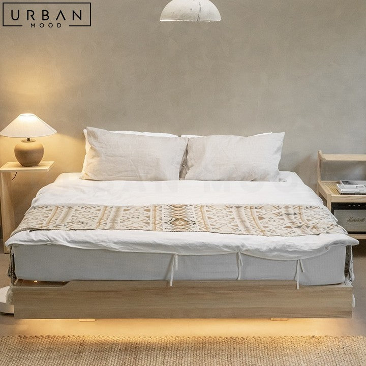 ESTEVES Japandi Solid Wood Floating Bedframe