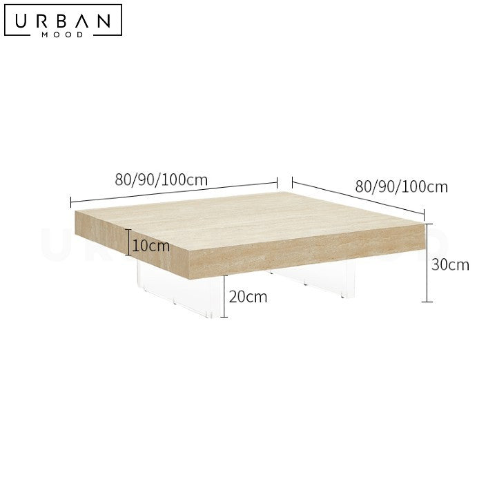 FILIPPA Modern Floating Travertine Coffee Table