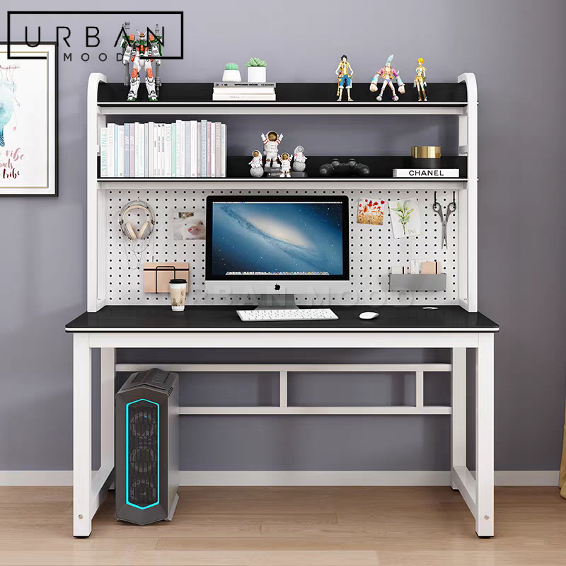 FOCAL Modern Study Table With Shelf Urban Mood