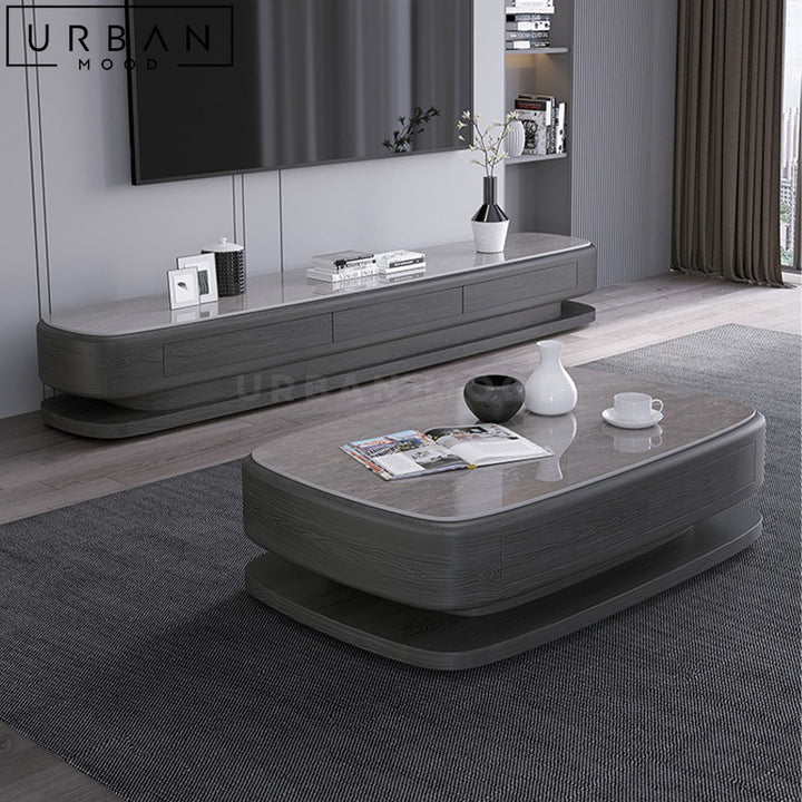 GARET Modern Sintered Stone TV Console & Coffee Table