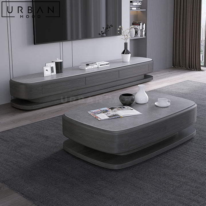 GARET Modern Sintered Stone TV Console & Coffee Table